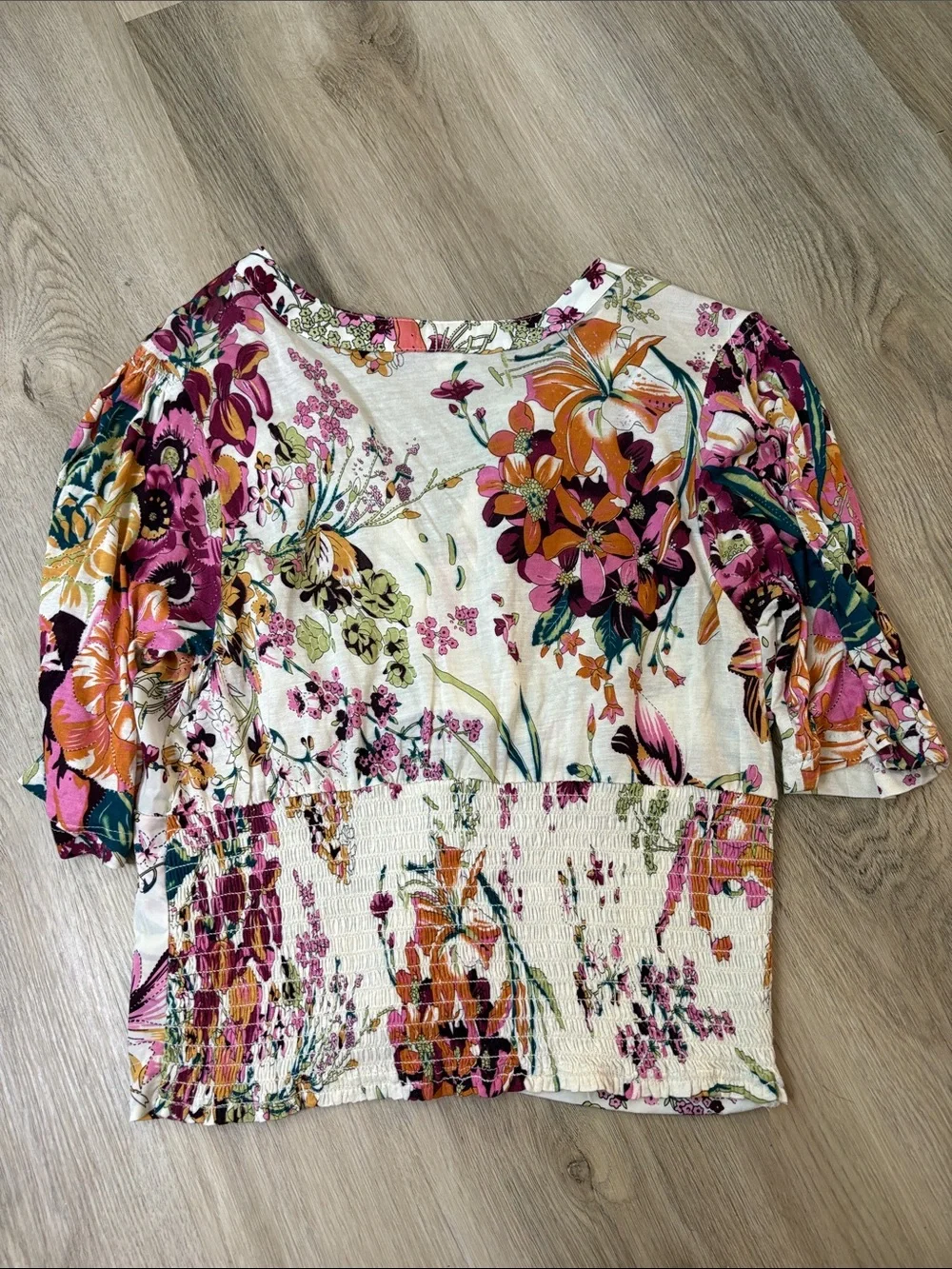 Anthropologie TINY Adelaide Floral Puff Sleeve Blouse Size Small boho festival